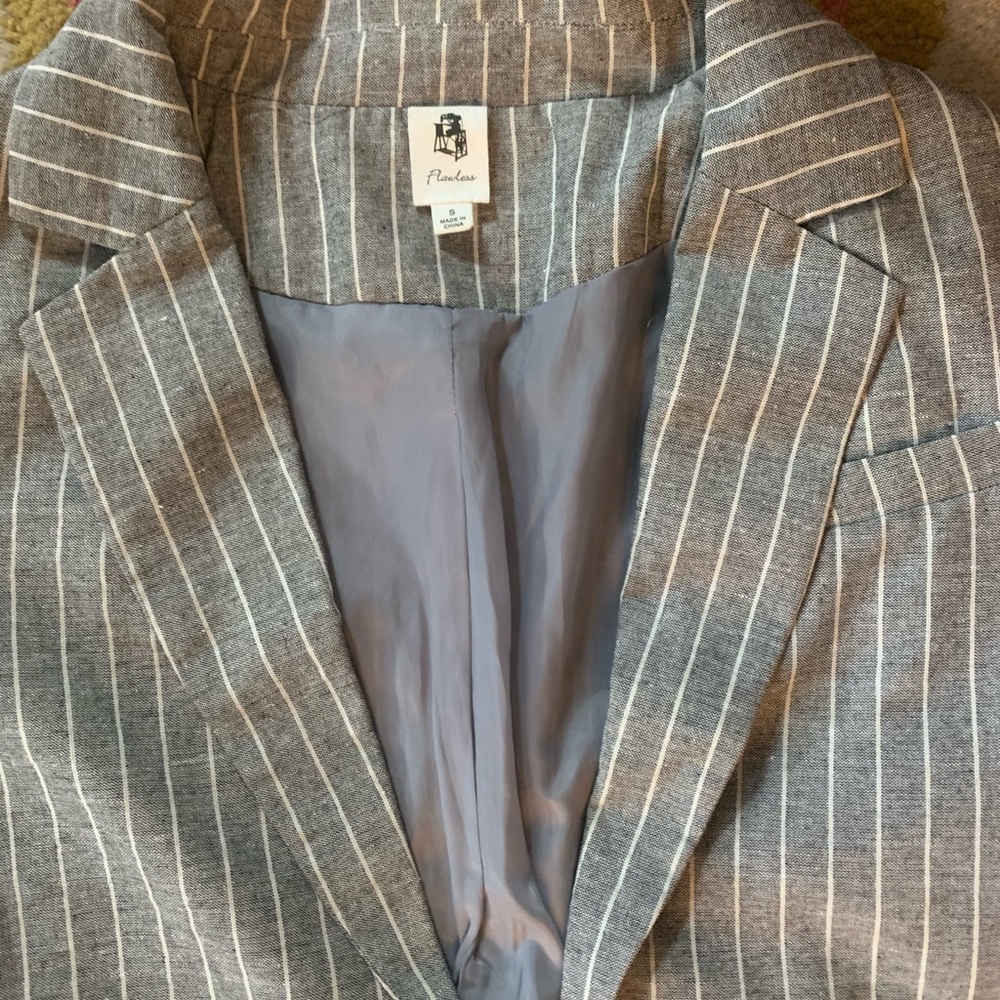 Pinstripe Linen Blazer